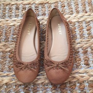 Brown “Leather” Report Flats
